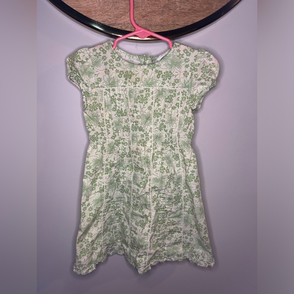 Laura Ashley Kids Dress with Green Floral Pattern